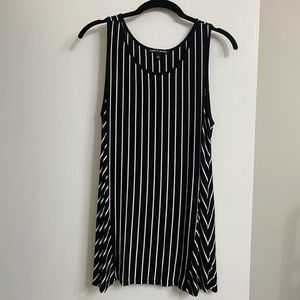 EUC•Cable & Gauge Black/White Striped Sleeveless Top